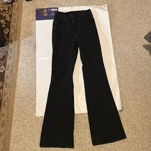 flare high rise black jeans